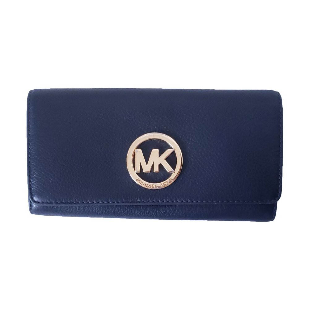 Michael Kors Navy Blue Bifold Clutch Wallet